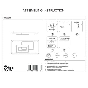 BUYBUY Lampadario LED 45W, Telecomando 2.4G, Luce Regolabile 4000lm BBLED033
