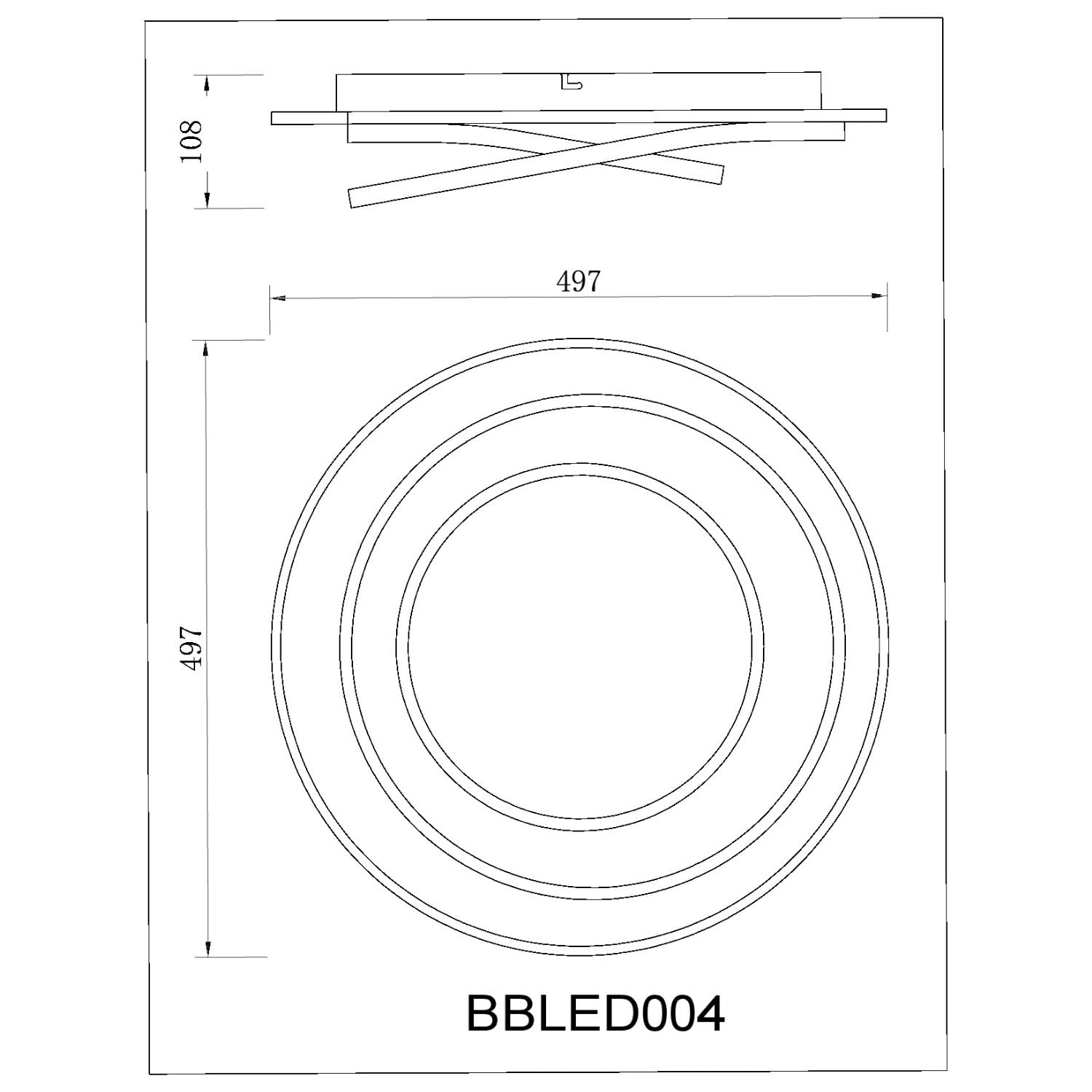 BUYBUY Lampadario LED 70W, Telecomando 2.4G, Luce Regolabile 5400lm BBLED004