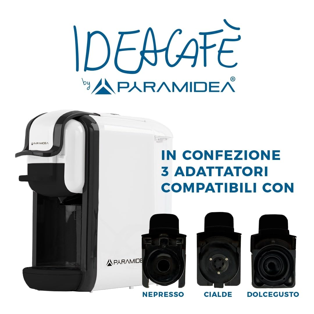 PYRAMIDEA Macchina per Caffè  3 in 1 Compatibile Nespresso Dolcegusto e Cialde Bevande Fredde da 0,6L Bianco