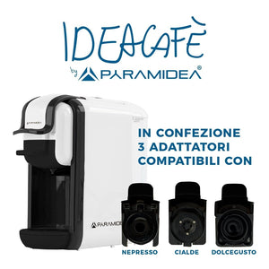 PYRAMIDEA Macchina per Caffè  3 in 1 Compatibile Nespresso Dolcegusto e Cialde Bevande Fredde da 0,6L Bianco