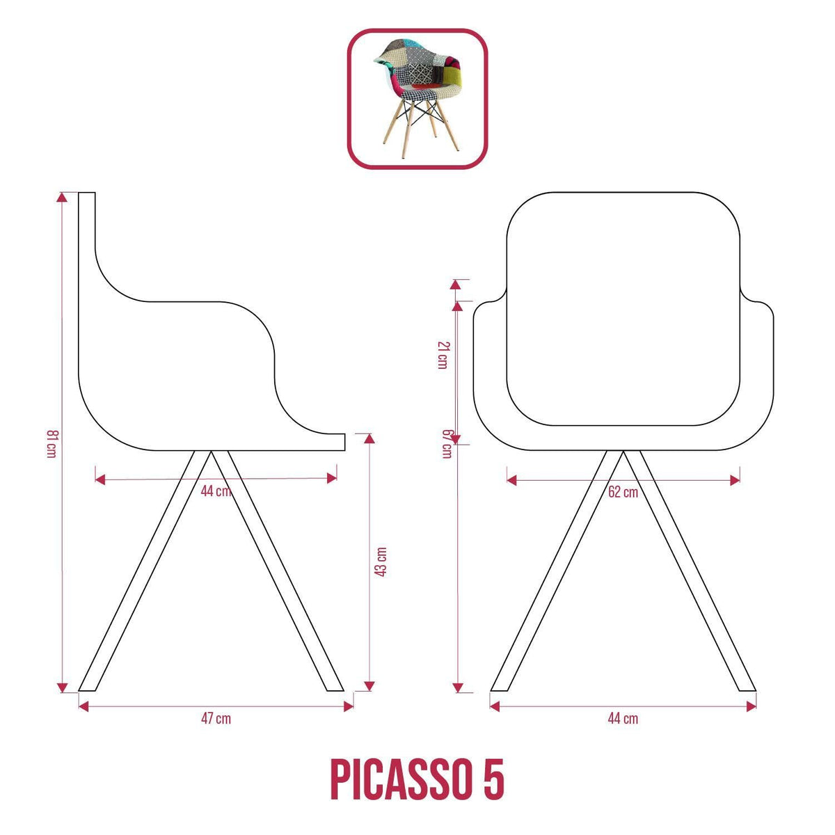 BUYBUY KIT 4 POLTRONCINE PICASSO 05 IN PATCHWORK