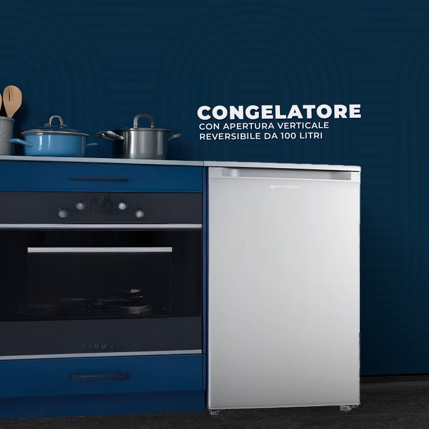 PYRAMIDEA Congelatore Verticale 100 Litri Lordi (98 Litri Netti) 3 Cassetti Classe Energetica E CNG100V