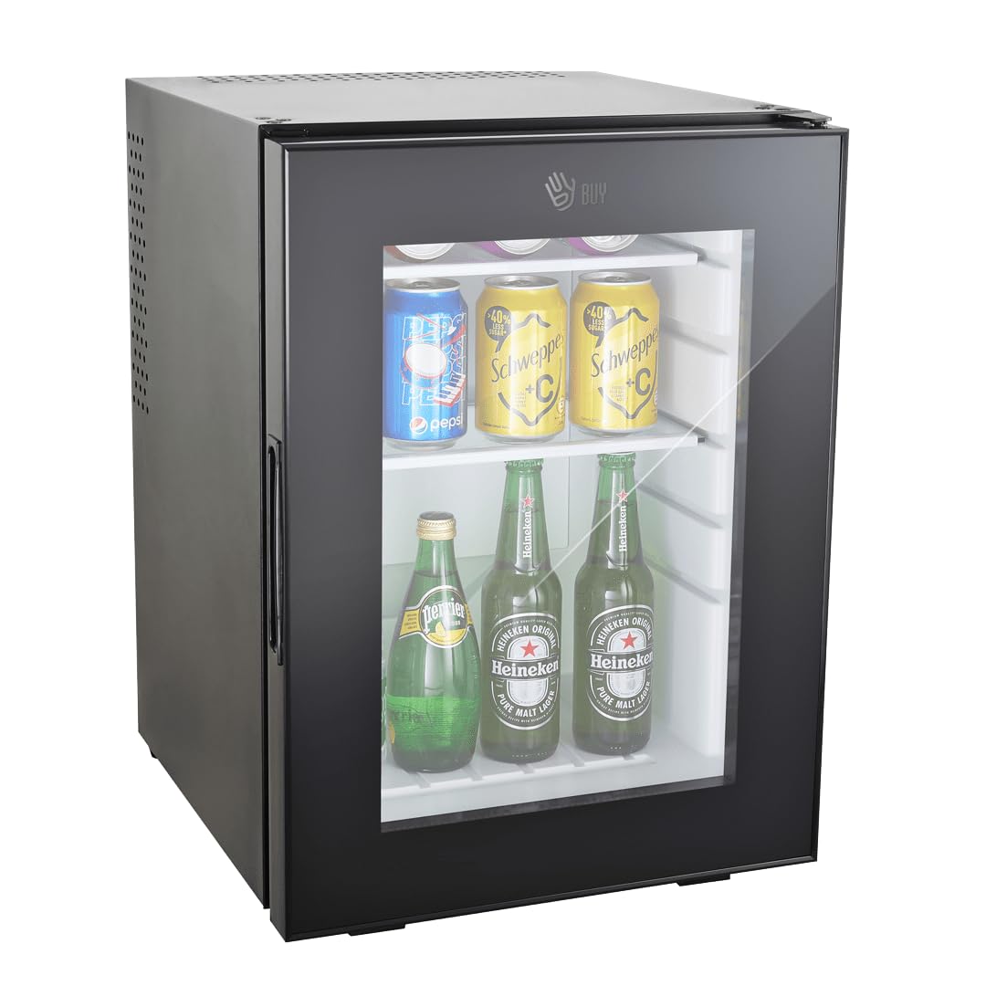 BUYBUY Mini frigo bar 40 Litri Porta in Vetro Senza Compressore Silenzioso per Hotel e Ufficio MBG42