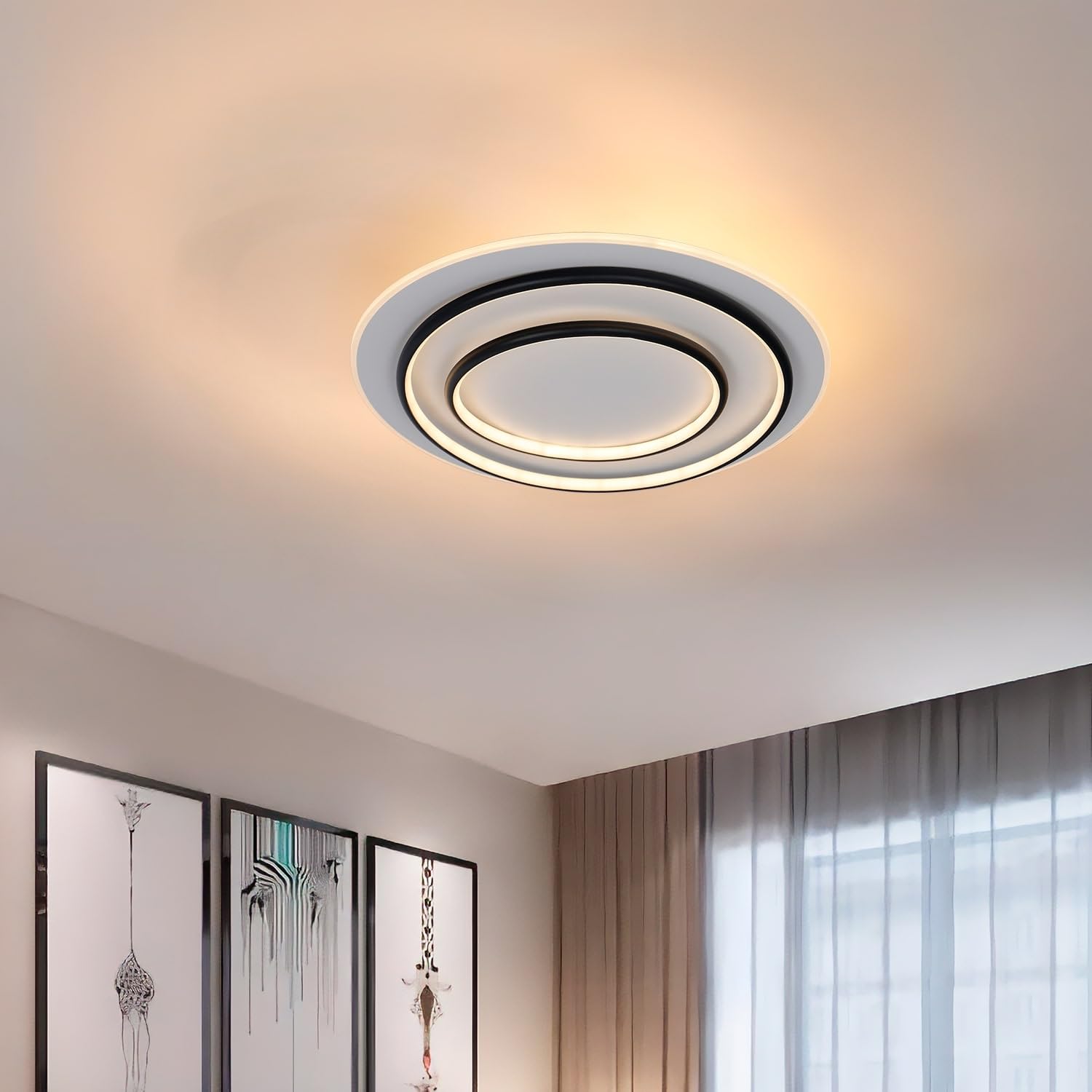 BUYBUY Lampadario LED 70W, Telecomando 2.4G, Luce Regolabile 5400lm BBLED004