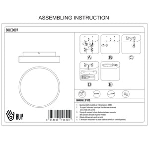 BUYBUY Lampadario LED 40W, Telecomando 2.4G, Luce Regolabile 1500lm BBLED007