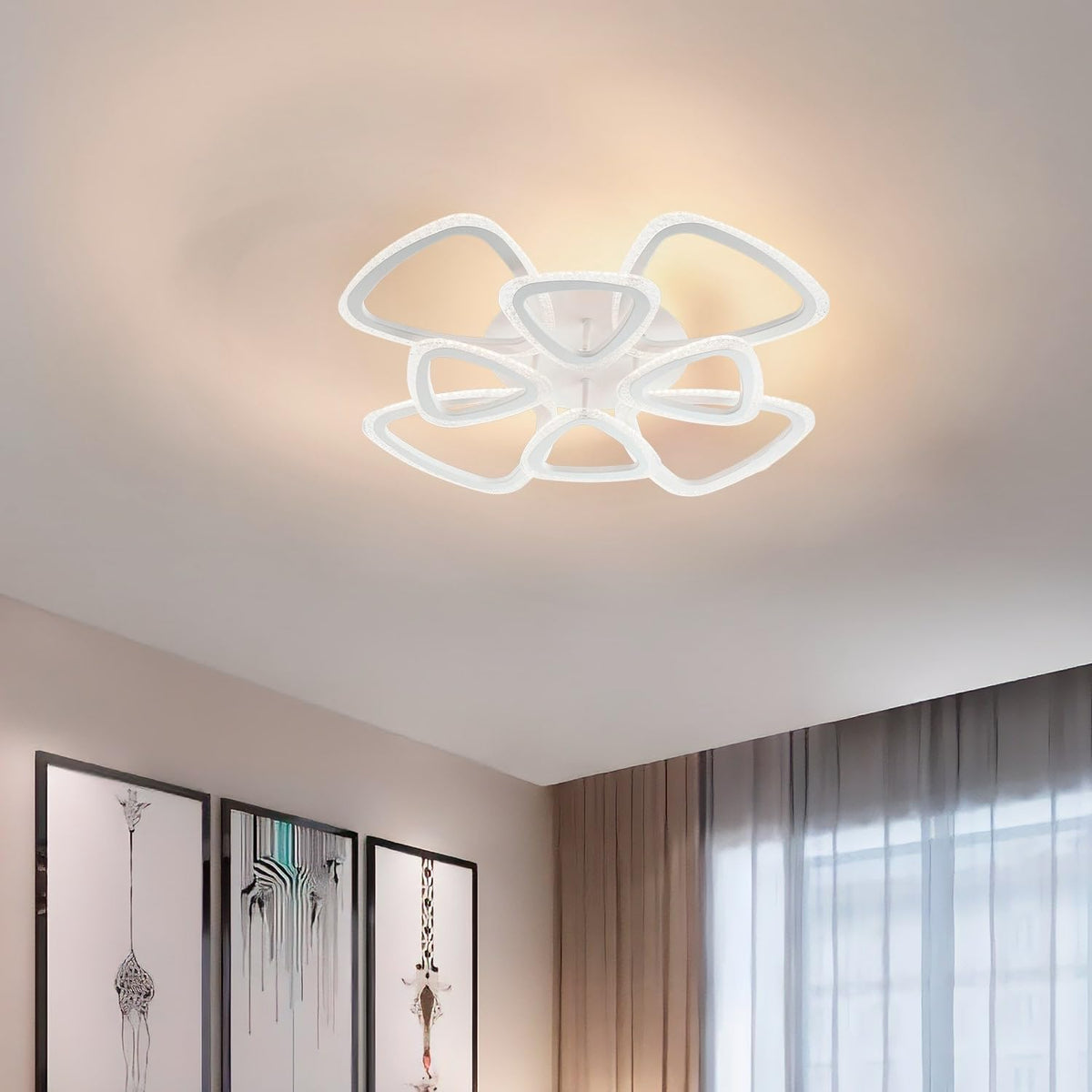 BUYBUY Lampadario LED 120W, Telecomando 2.4G, Luce Regolabile 9300lm BBLED010