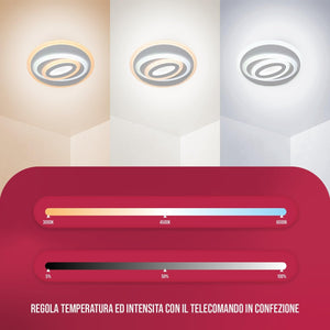 BUYBUY Lampadario LED 70W, Telecomando 2.4G, Luce Regolabile 5700lm BBLED021