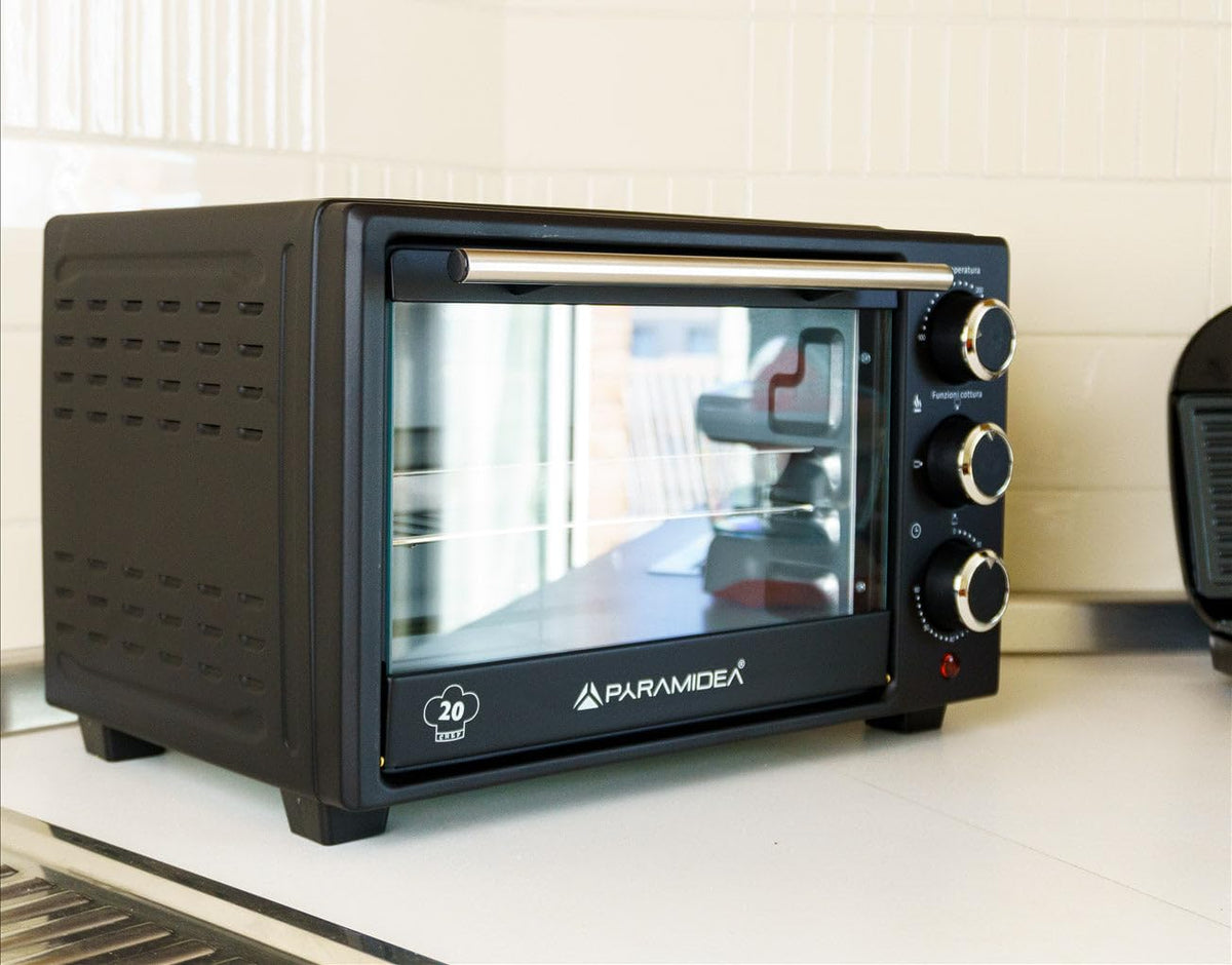 PYRAMIDEA Forno Elettrico Capacità 20 Litri 1300W con Timer Colore Nero