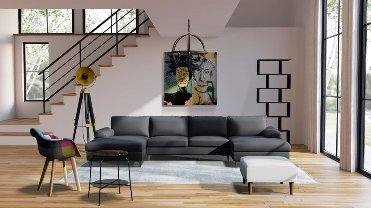 BUYBUY Poltroncina serie Picasso in PP con seduta in spugna ricoperta con stoffa in stile patchwork, piedi in legno di faggio Patchwork PIC006