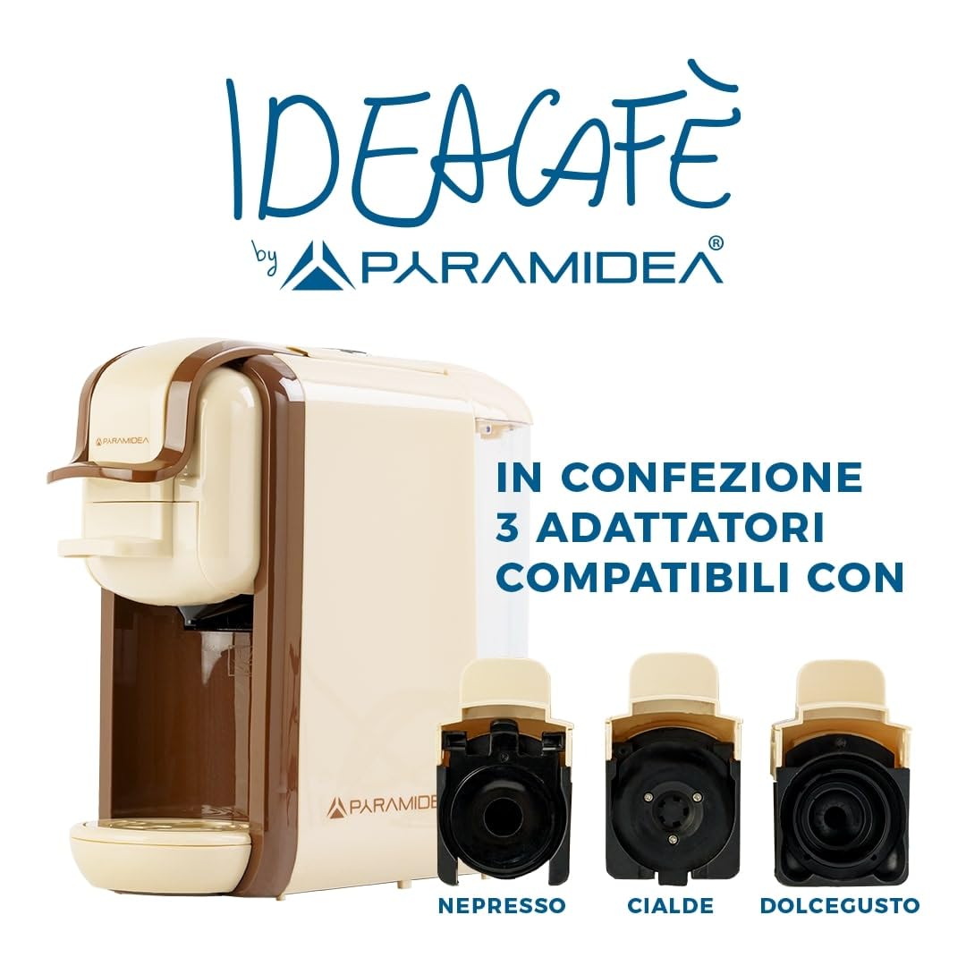 PYRAMIDEA Macchina per Caffè  3 in 1 Compatibile Nespresso Dolcegusto e Cialde Bevande Fredde da 0,6L Caffè Latte