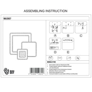 BUYBUY Lampadario LED 93W, Telecomando 2.4G, Luce Regolabile 5700lm BBLED027