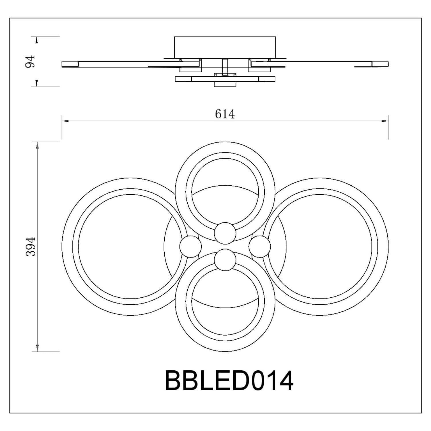 BUYBUY Lampadario LED 50W, Telecomando 2.4 G,  Luce Regolabile 5500lm BBLED014