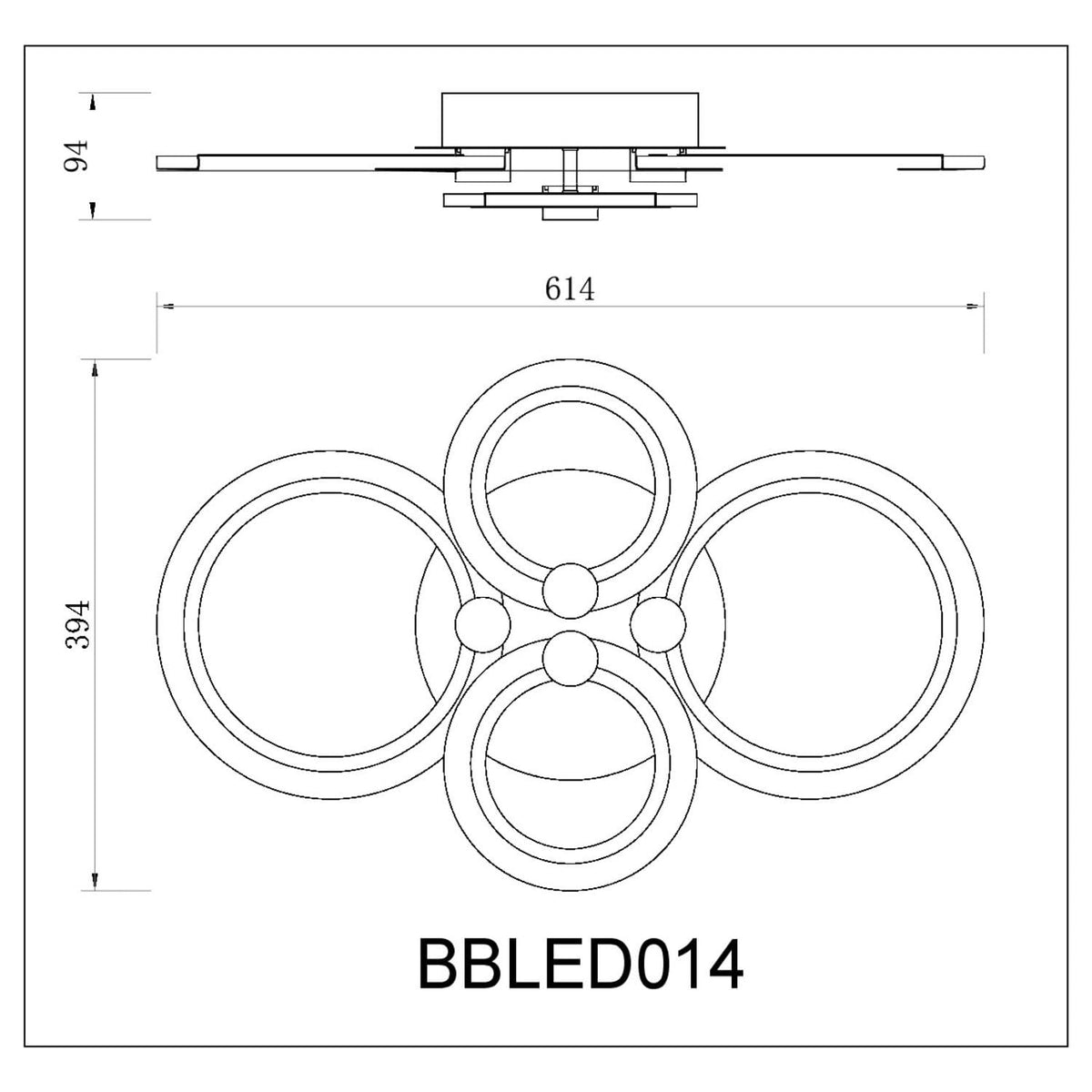 BUYBUY Lampadario LED 50W, Telecomando 2.4 G,  Luce Regolabile 5500lm BBLED014