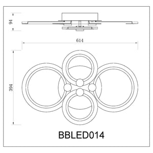 BUYBUY Lampadario LED 50W, Telecomando 2.4 G,  Luce Regolabile 5500lm BBLED014