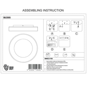BUYBUY Lampadario LED 62W, Telecomando 2.4G, Luce Regolabile 1700lm BBLED005