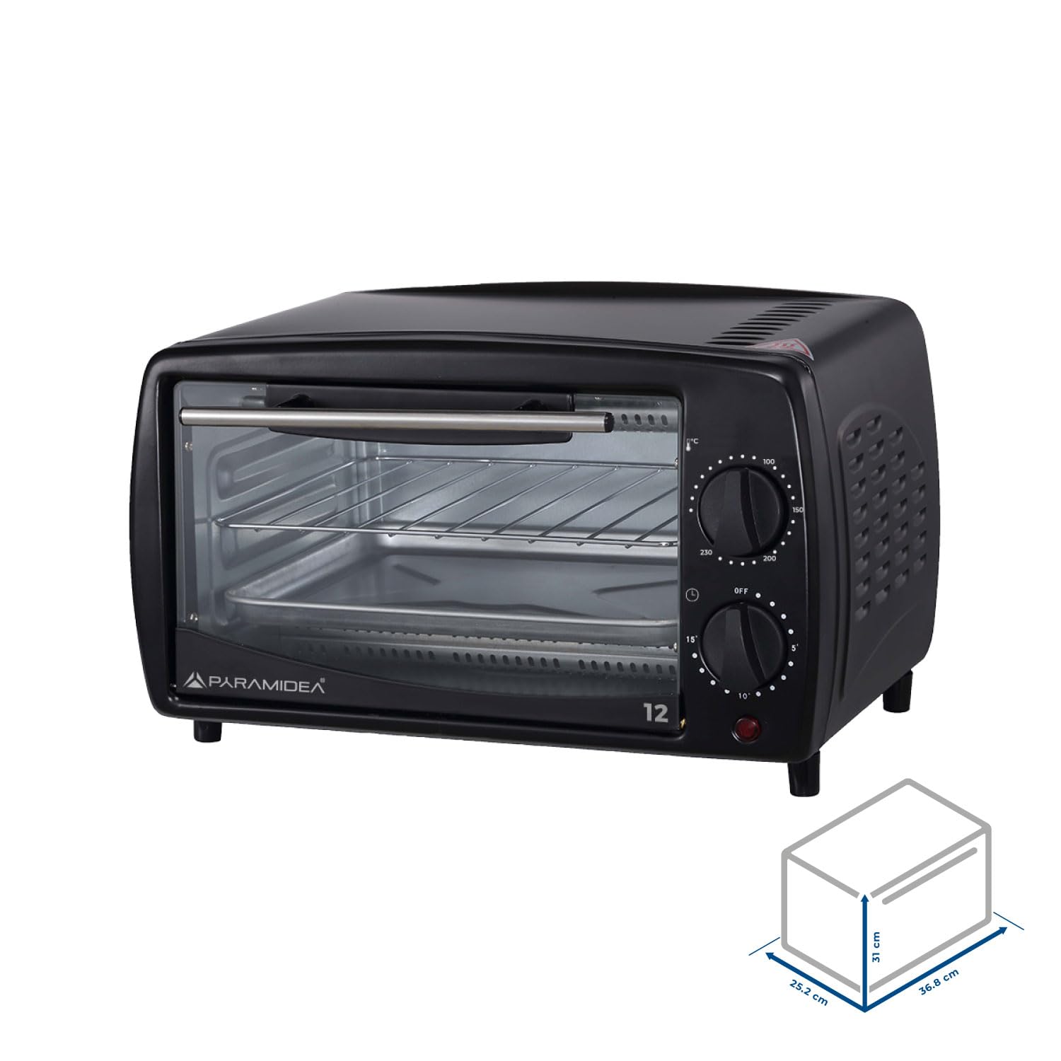 PYRAMIDEA Forno Elettrico Capacità 12 Litri 650 Watt con Timer Colore Bianco