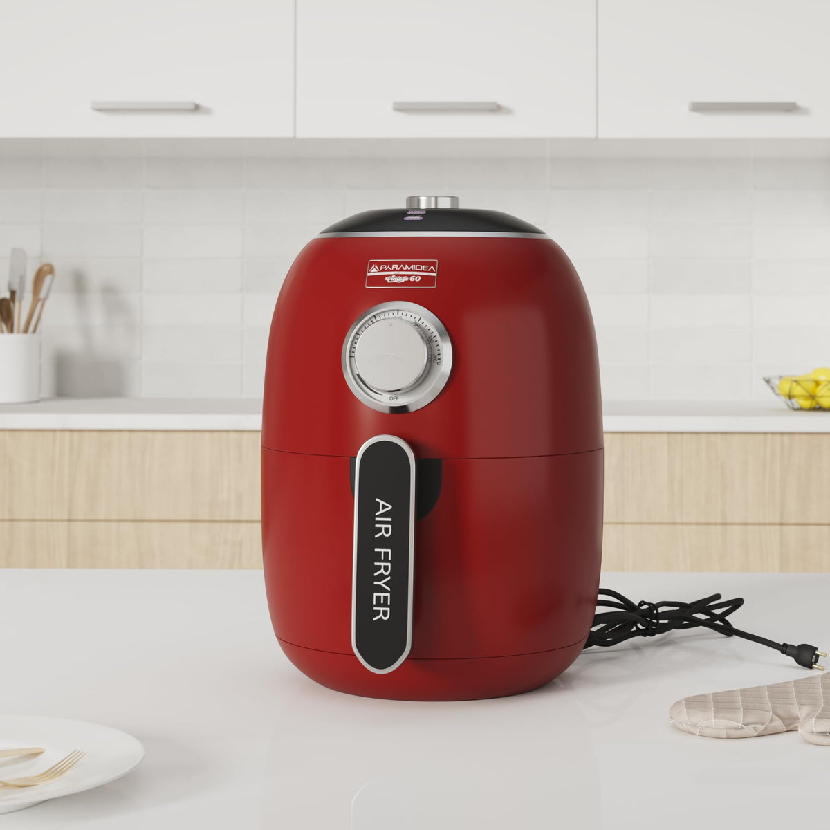 PYRAMIDEA Friggitrice ad Aria Capacità 4L Potenza 1400 W Colore Nero