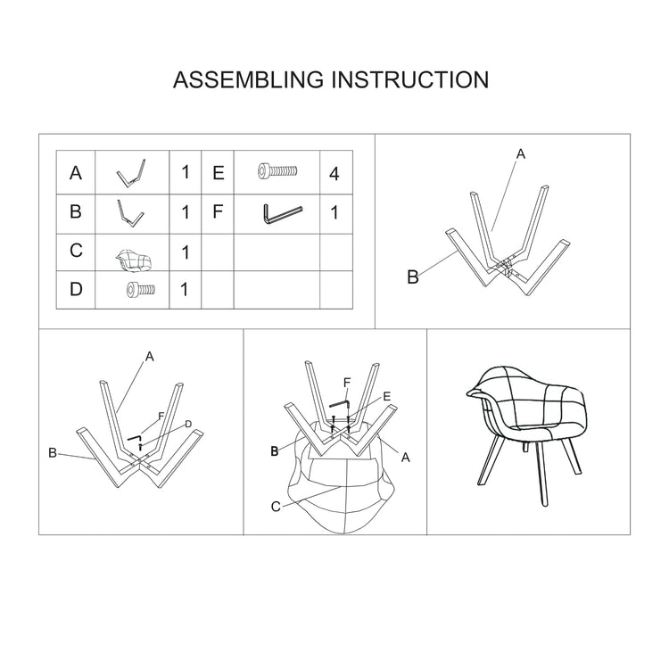BUYBUY KIT 4 POLTRONCINE PICASSO 05 IN PATCHWORK