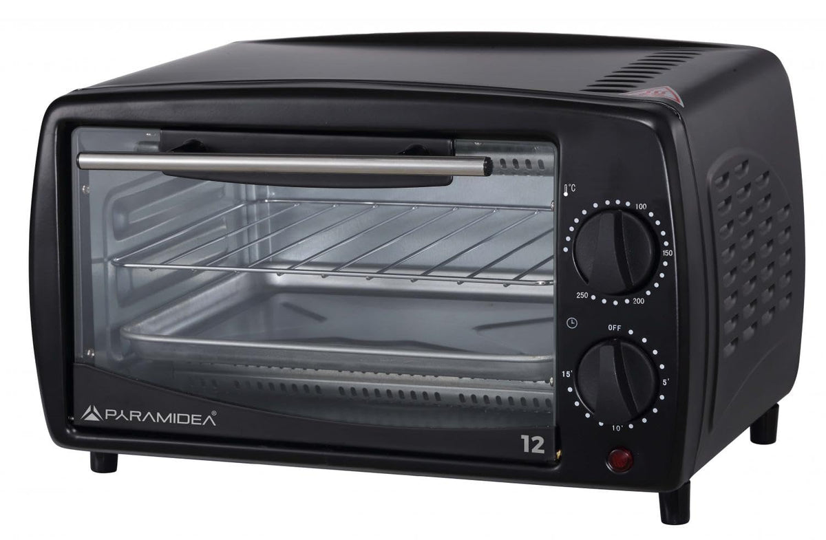PYRAMIDEA Forno Elettrico Capacità 12 Litri 650 Watt con Timer Colore Nero