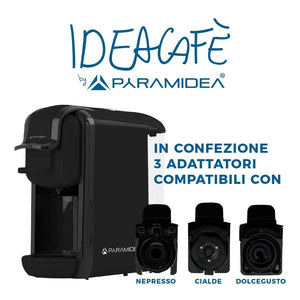 PYRAMIDEA Macchina per Caffè  3 in 1 compatibile Nespresso Dolcegusto e Cialde da 0,6L Nero