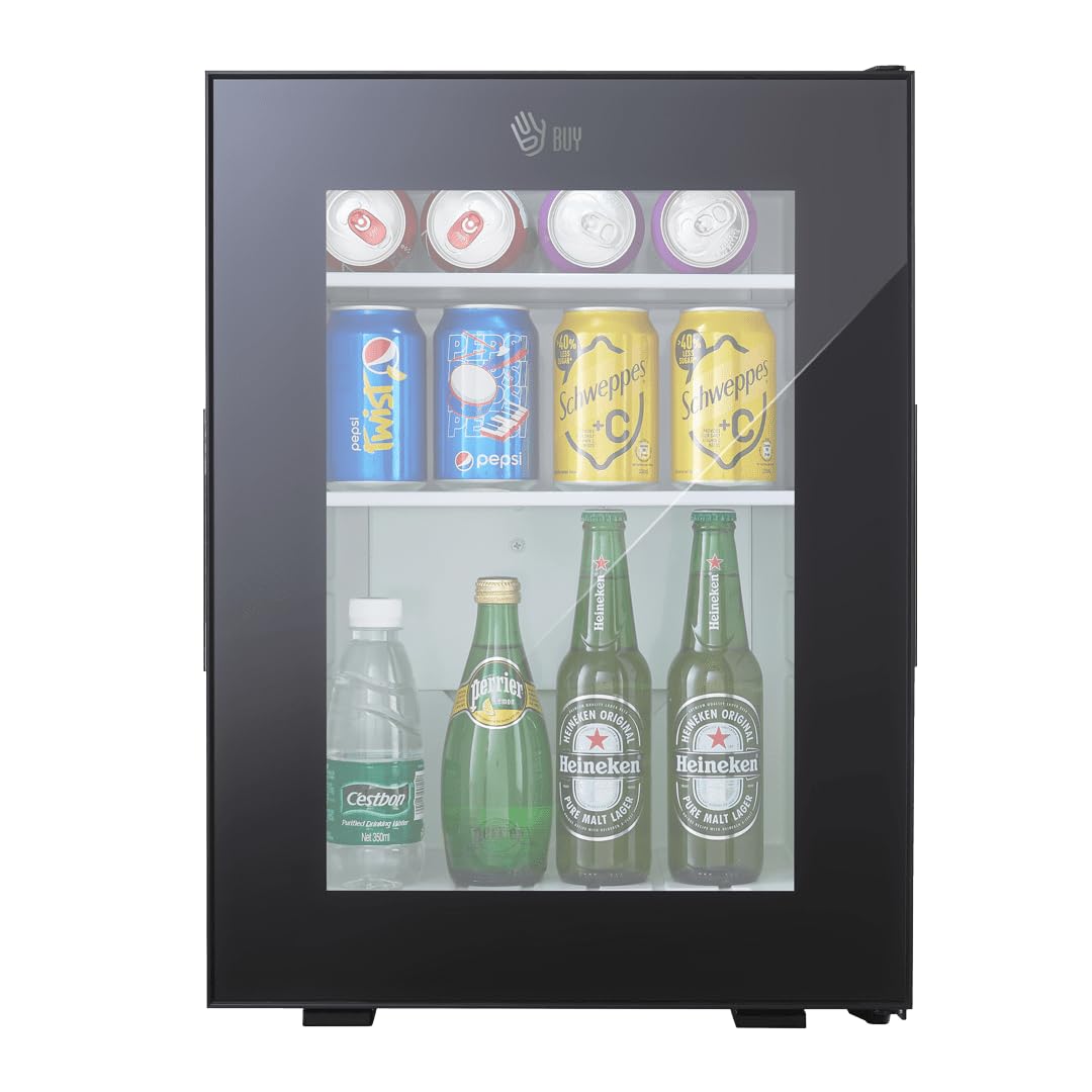 BUYBUY Mini frigo bar 40 Litri Porta in Vetro Senza Compressore Silenzioso per Hotel e Ufficio MBG42