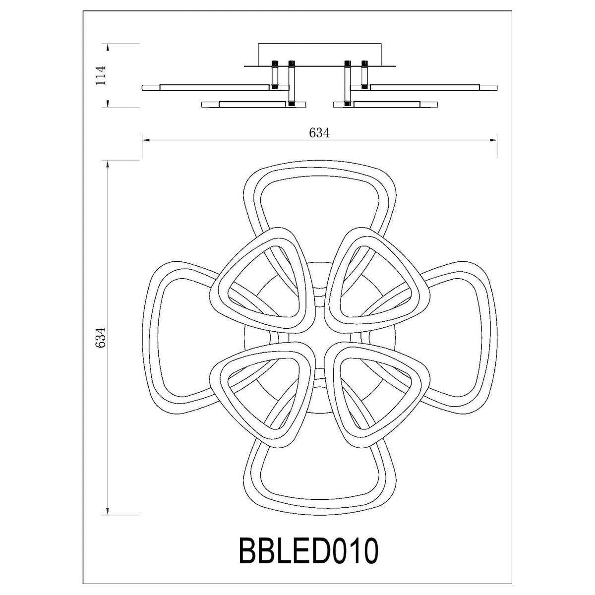 BUYBUY Lampadario LED 120W, Telecomando 2.4G, Luce Regolabile 9300lm BBLED010