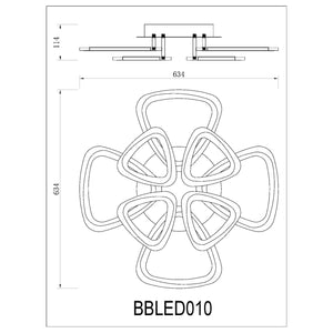 BUYBUY Lampadario LED 120W, Telecomando 2.4G, Luce Regolabile 9300lm BBLED010