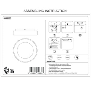 BUYBUY Lampadario LED 26W, Telecomando 2.4G, Luce Regolabile 2000lm BBLED003