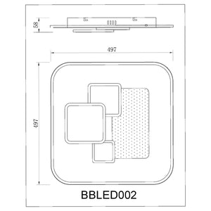BUYBUY Lampadario LED 60W, Telecomando 2.4G, Luce Regolabile 2200lm BBLED002