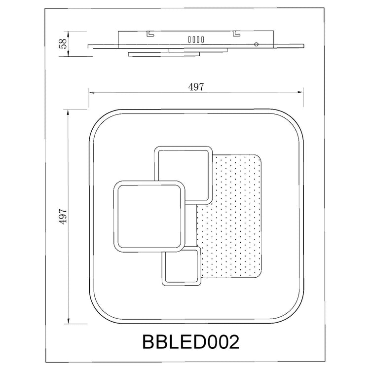 BUYBUY Lampadario LED 60W, Telecomando 2.4G, Luce Regolabile 2200lm BBLED002