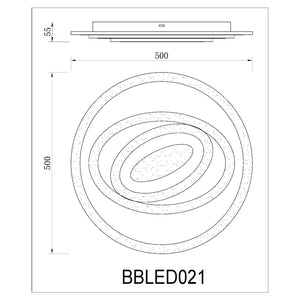 BUYBUY Lampadario LED 70W, Telecomando 2.4G, Luce Regolabile 5700lm BBLED021