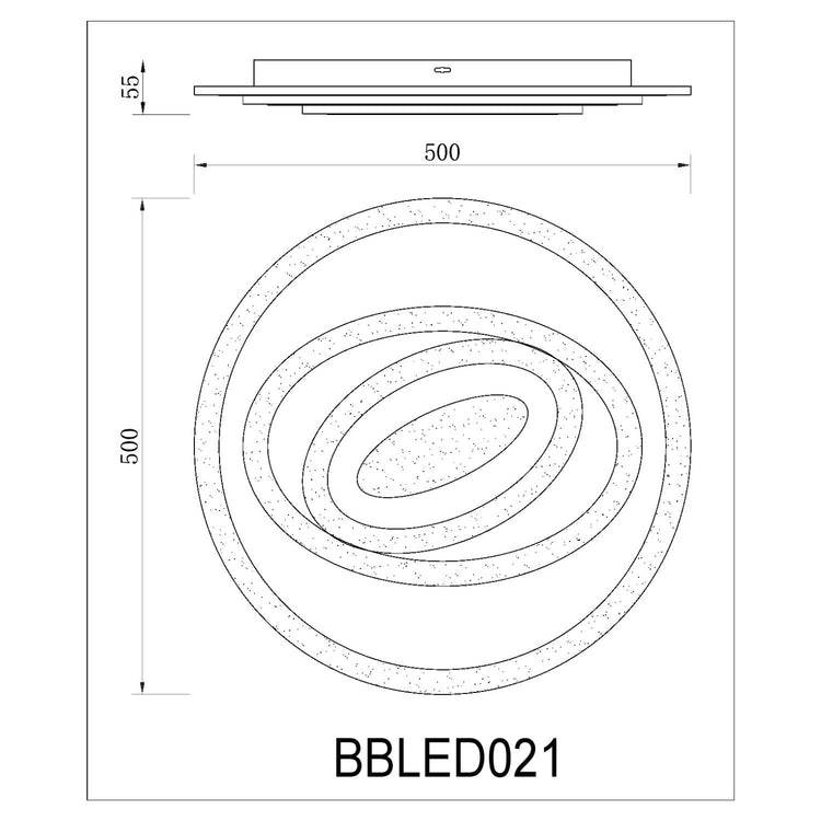 BUYBUY Lampadario LED 70W, Telecomando 2.4G, Luce Regolabile 5700lm BBLED021