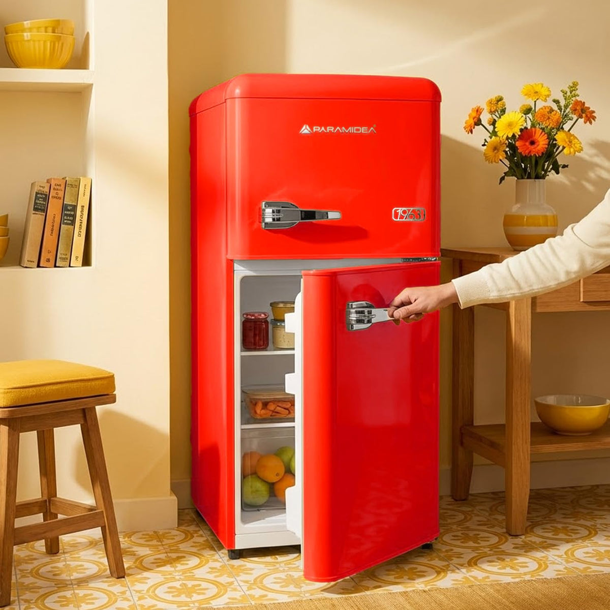 Pyramidea Frigo Retrò 100 litri lordi Color Rosso MAMBO105R