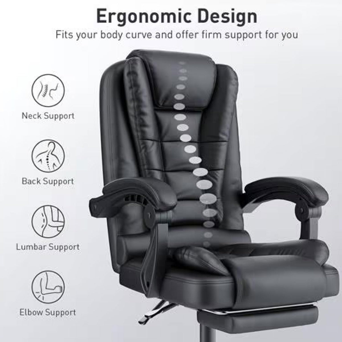 buybuy Sedia da Ufficio Professionale Colore Nero con Schienale Reclinabile OC14B