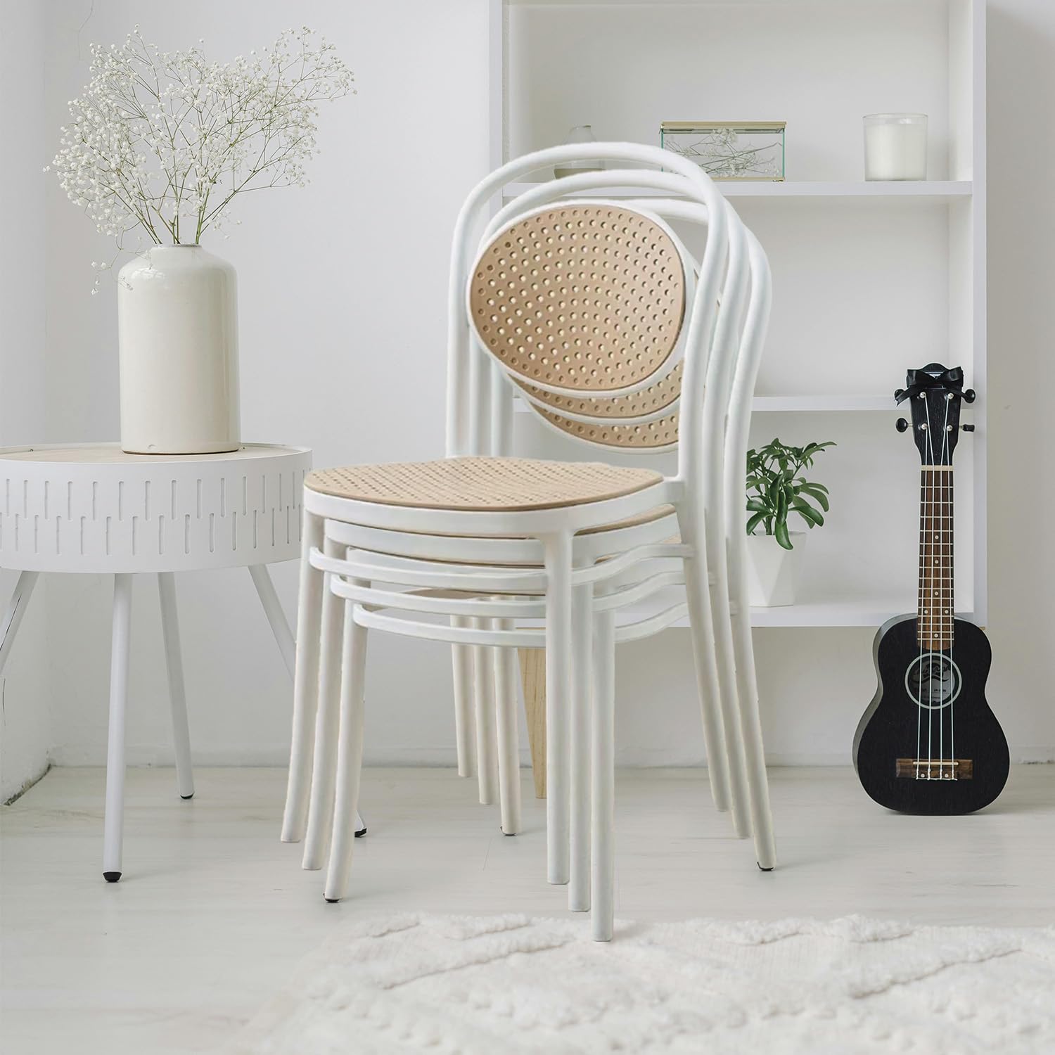 BUYBUY Sedia Arredamento da Interno Trieste Colore Bianco TRS001W