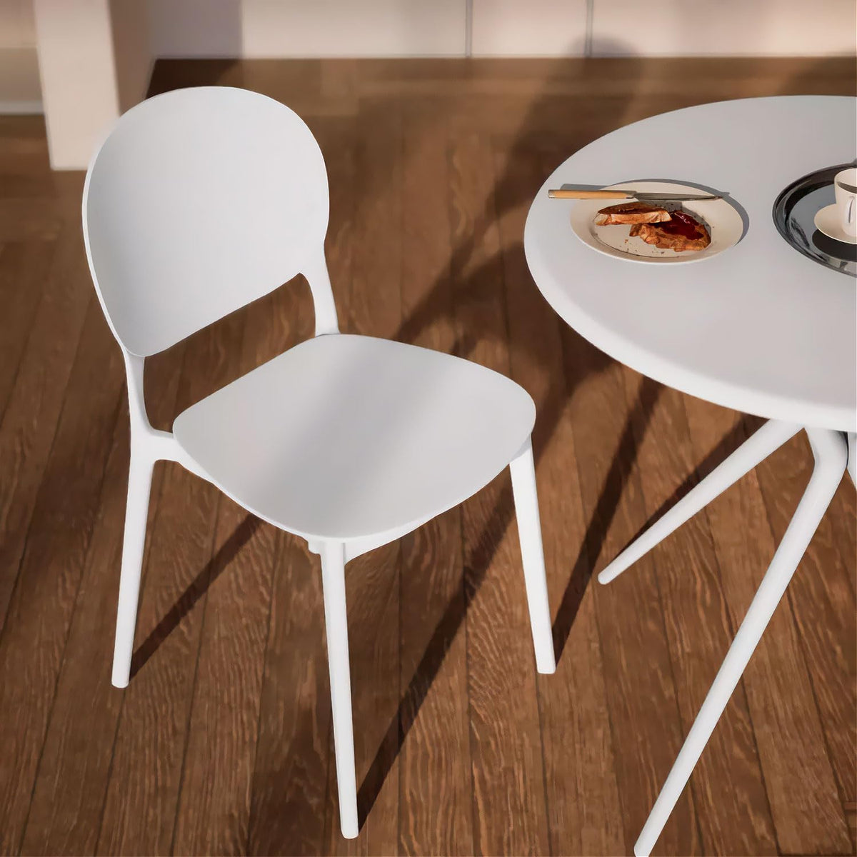 BUYBUY Sedia Torino in PP , robusta e moderna, impilabili Bianca TOR001W