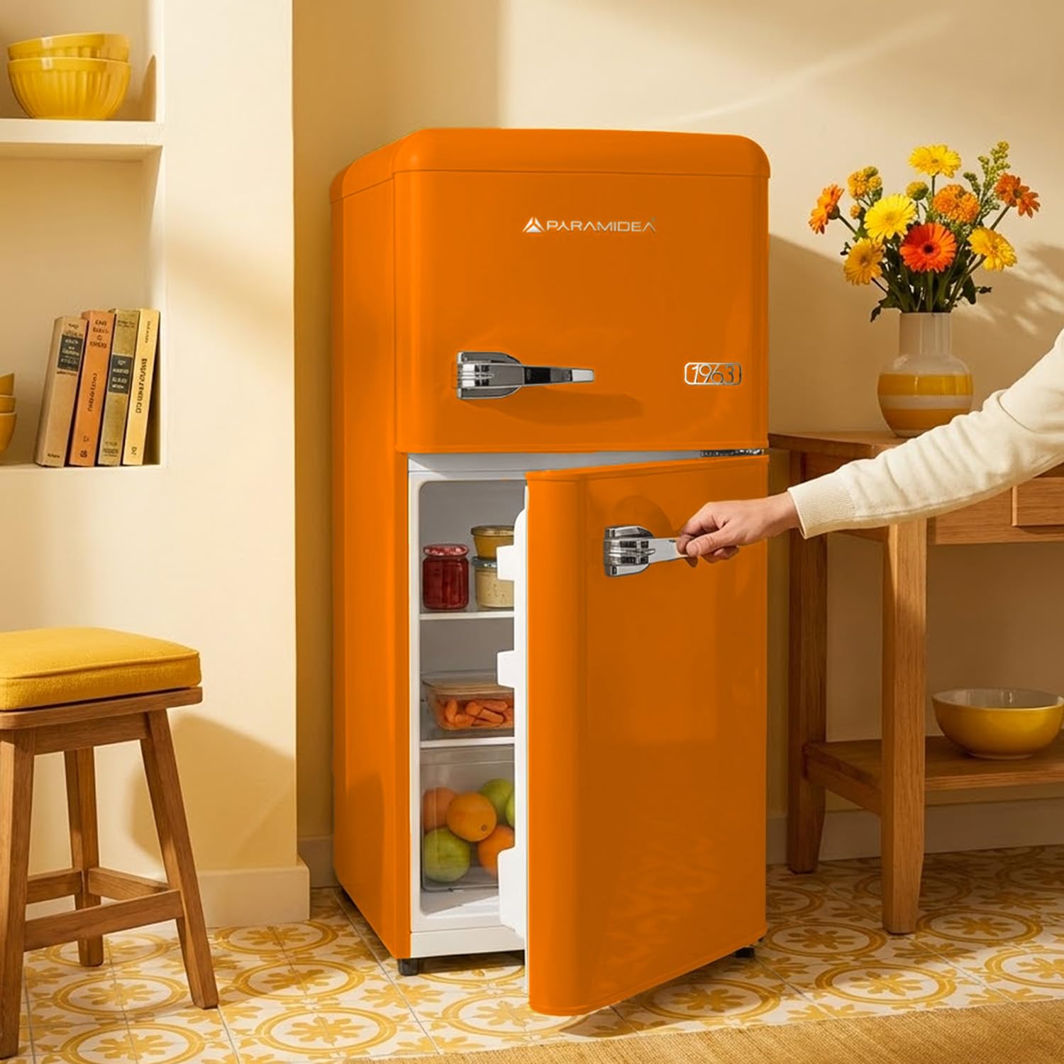 Pyramidea Frigo Retrò 100 litri lordi Color Arancione MAMBO105O