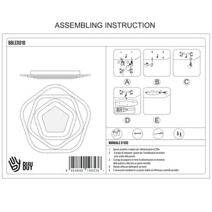 BUYBUY Lampadario LED 77W, Telecomando 2.4G, Luce Regolabile 5900lm BBLED018