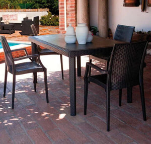BUYBUY KIT 8 SEDIE NERE RATTAN CON BRACCIOLI