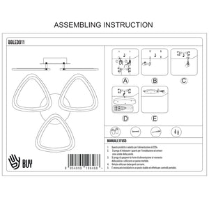 BUYBUY Lampadario LED 53W, Telecomando 2.4G, Luce Regolabile 6300lm BBLED011