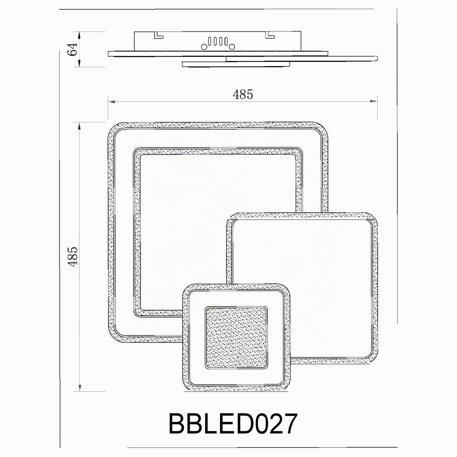 BUYBUY Lampadario LED 93W, Telecomando 2.4G, Luce Regolabile 5700lm BBLED027