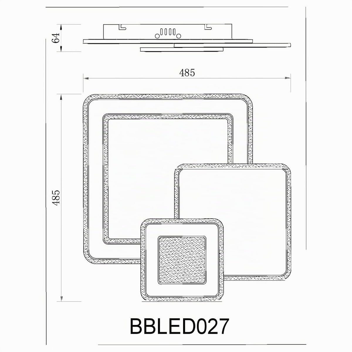 BUYBUY Lampadario LED 93W, Telecomando 2.4G, Luce Regolabile 5700lm BBLED027
