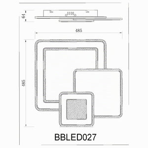 BUYBUY Lampadario LED 93W, Telecomando 2.4G, Luce Regolabile 5700lm BBLED027