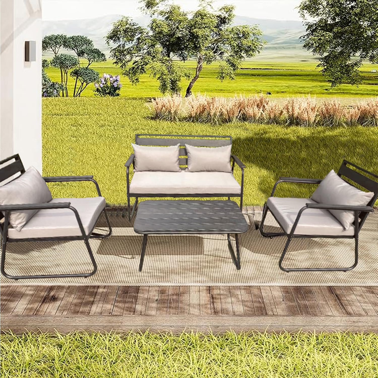 KIT TAVOLO POLTRONCINE E DIVANETTO DA GIARDINO