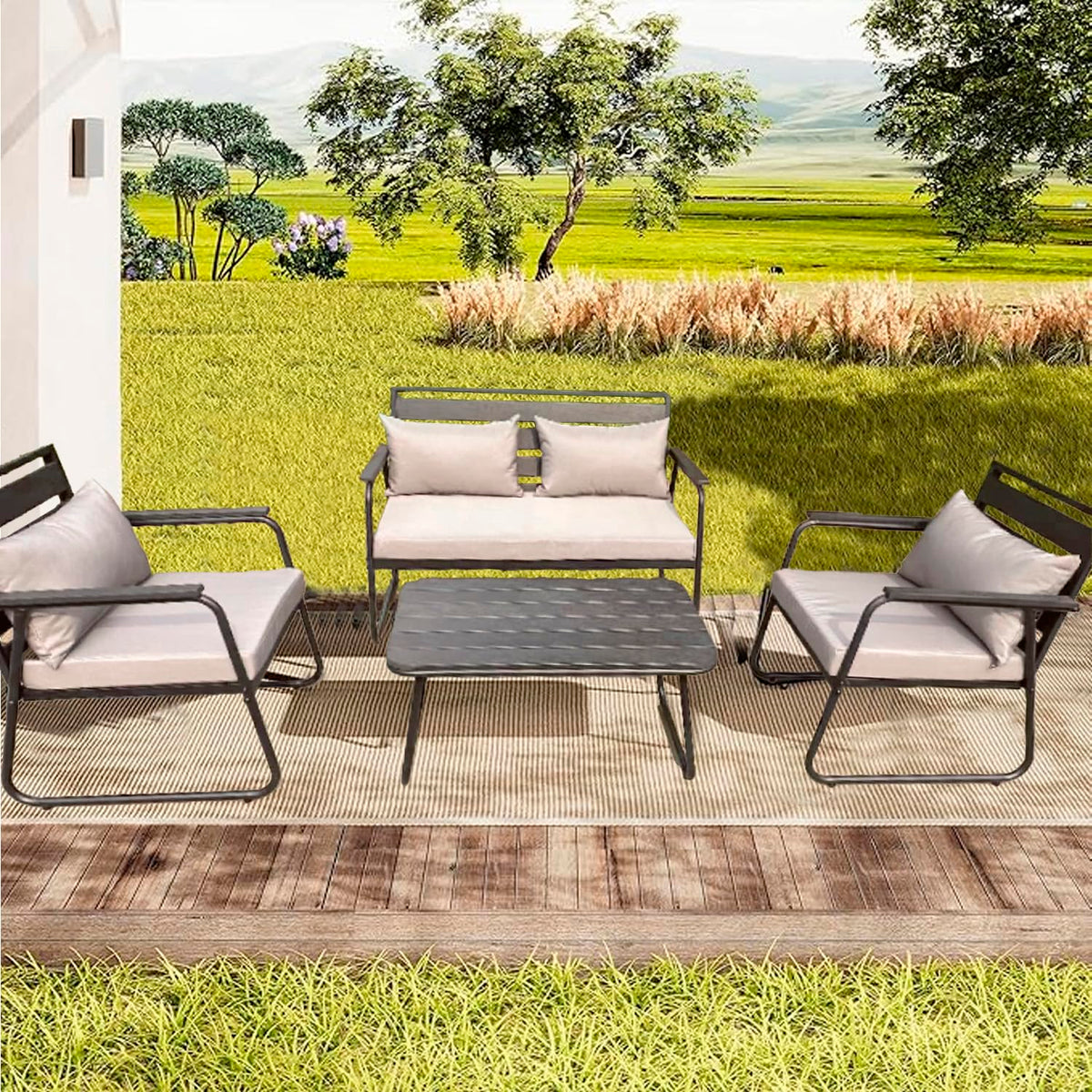 KIT TAVOLO POLTRONCINE E DIVANETTO DA GIARDINO