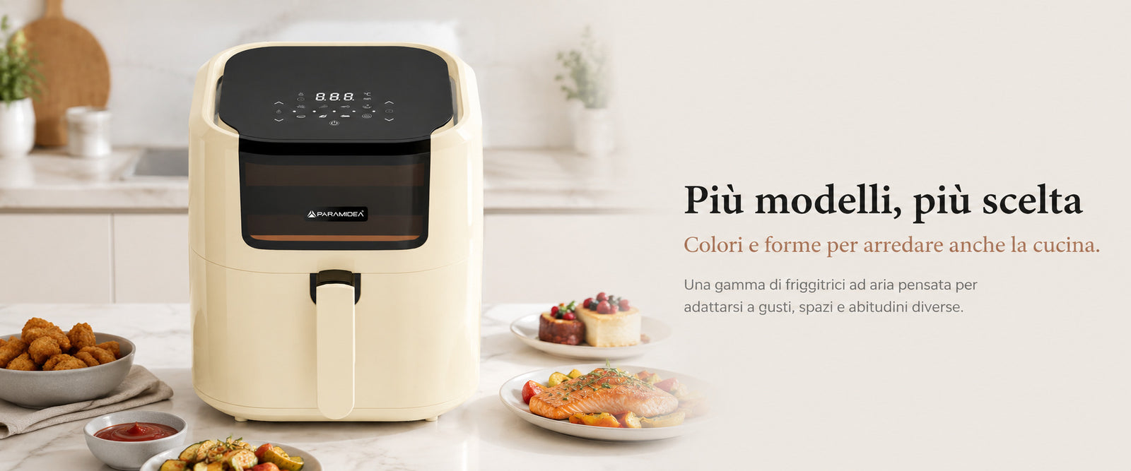 PYRAMIDEA Friggitrice ad Aria Capacità 4L Potenza 1400 W Colore Nero