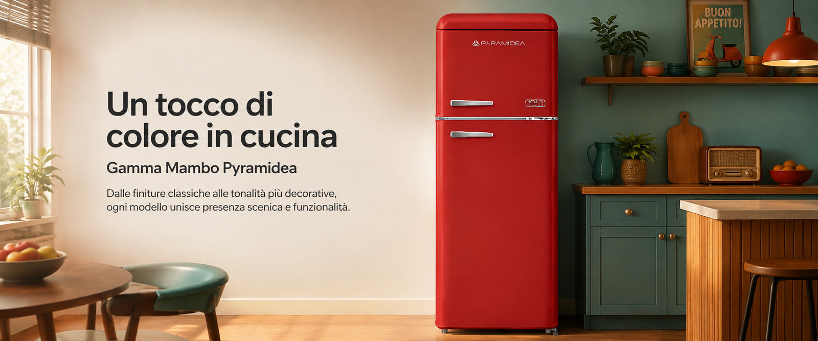 Pyramidea Frigo Retrò 100 litri lordi Color Nero MAMBO105B