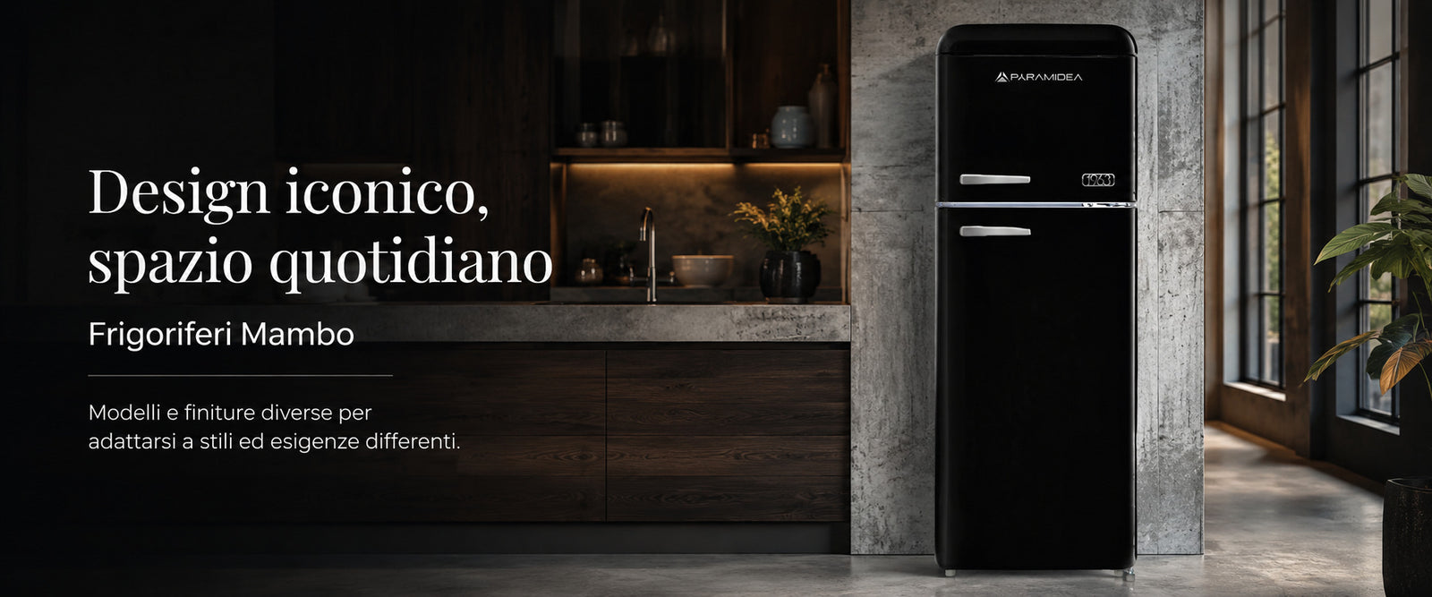 Pyramidea Frigo Retrò 100 litri lordi Color Nero MAMBO105B