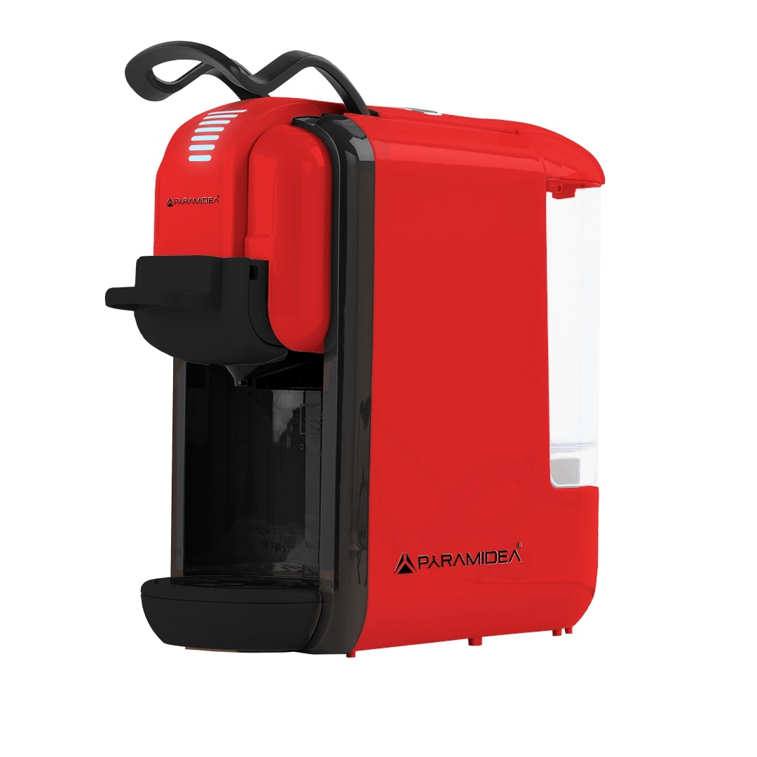 PYRAMIDEA Macchina per Caffè 3 in 1 Digitale Compatibile con Nespresso Dolcegusto e Cialde Bevande Fredde da 0,6L Rosso ICP311RPLUS
