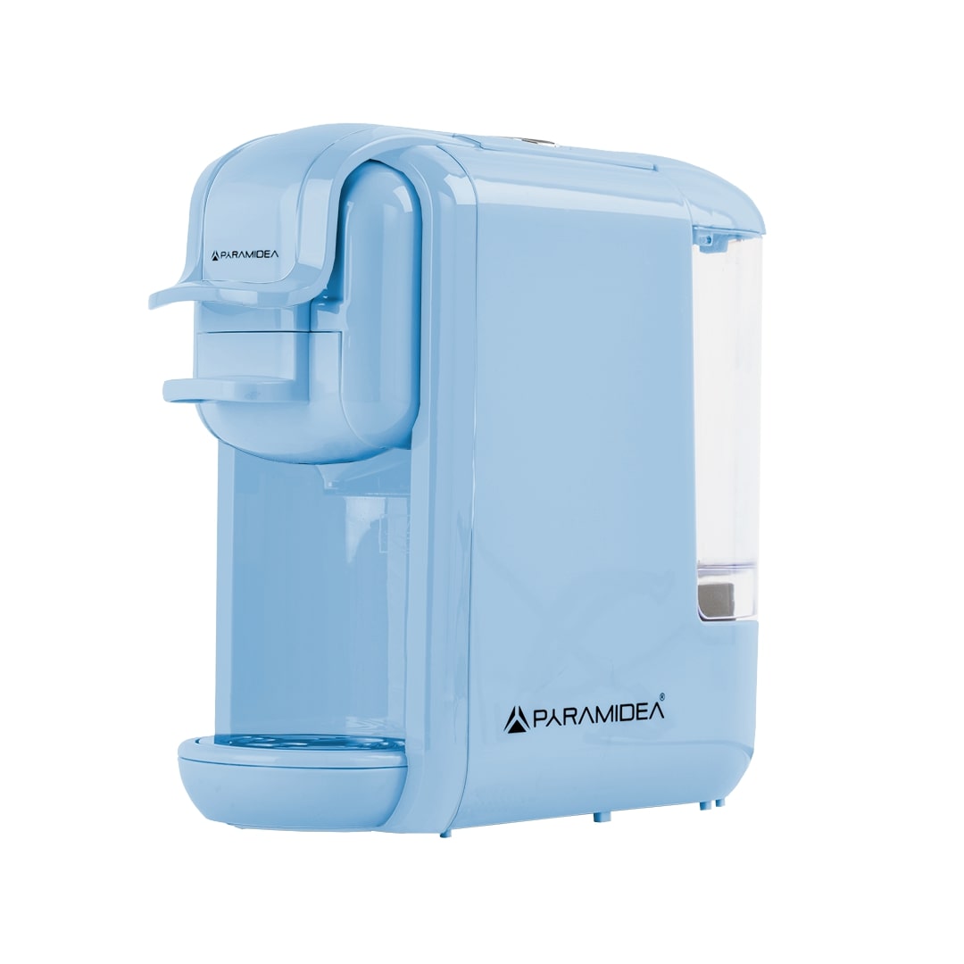 PYRAMIDEA Macchina per Caffè 3 in 1 Compatibile Nespresso Dolcegusto e Cialde Bevande Fredde da 0,6L Azzurro